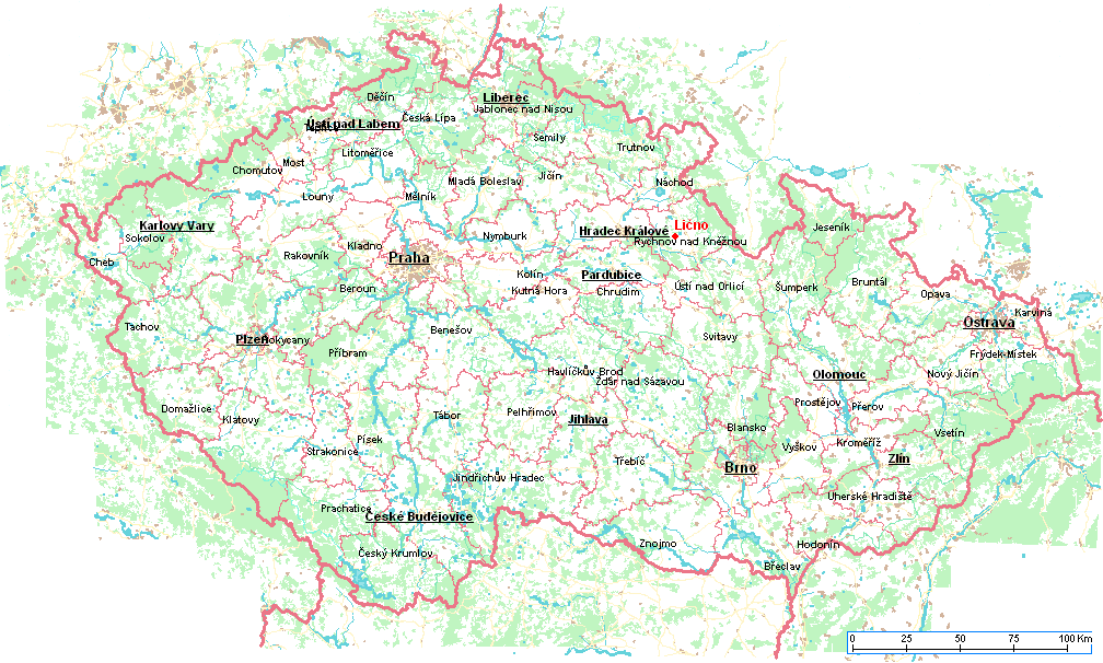 Map of Czech Republic