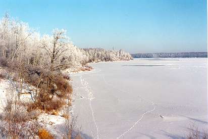 Western bank in winter